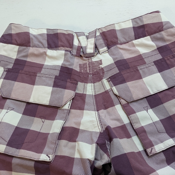 Burton Women's XS Snowboard Pants Mauve Plaid Stow Cargo Pant. - Picture 4 of 12